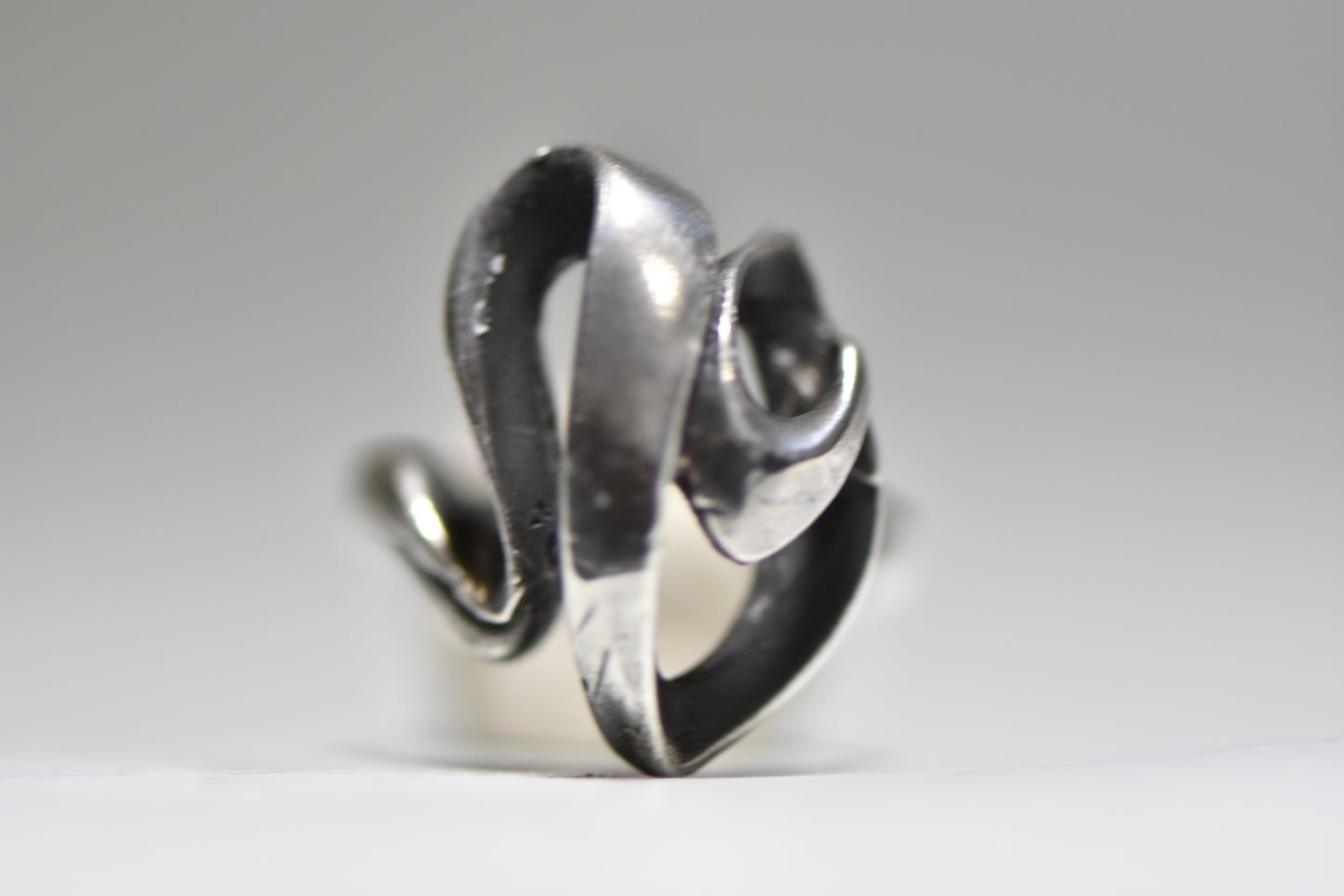 freeform ring abstract band sterling silver boho women 