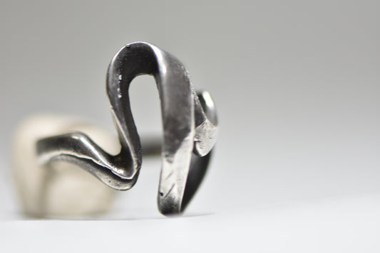 freeform ring abstract band sterling silver boho women 