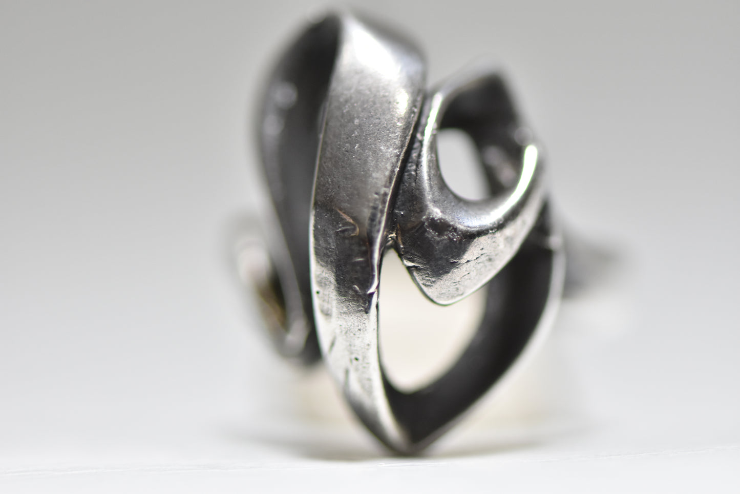 freeform ring abstract band sterling silver boho women 