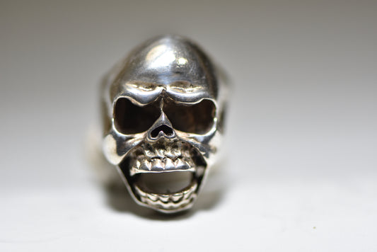 Skull ring size 8.75 vintage sterling silver biker men b