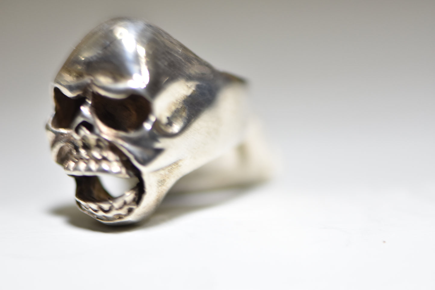 Skull ring size 8.75 vintage sterling silver biker men b