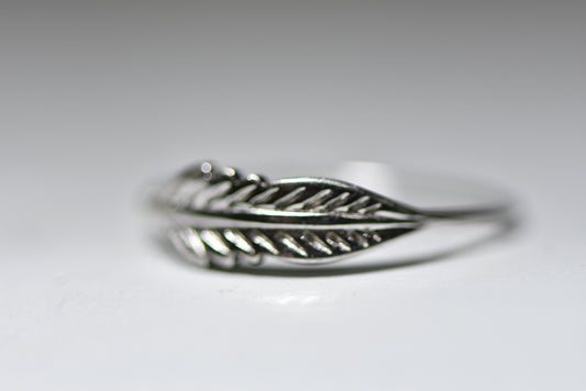 Feather ring Southwest band stacker ring  sterling silver women girls