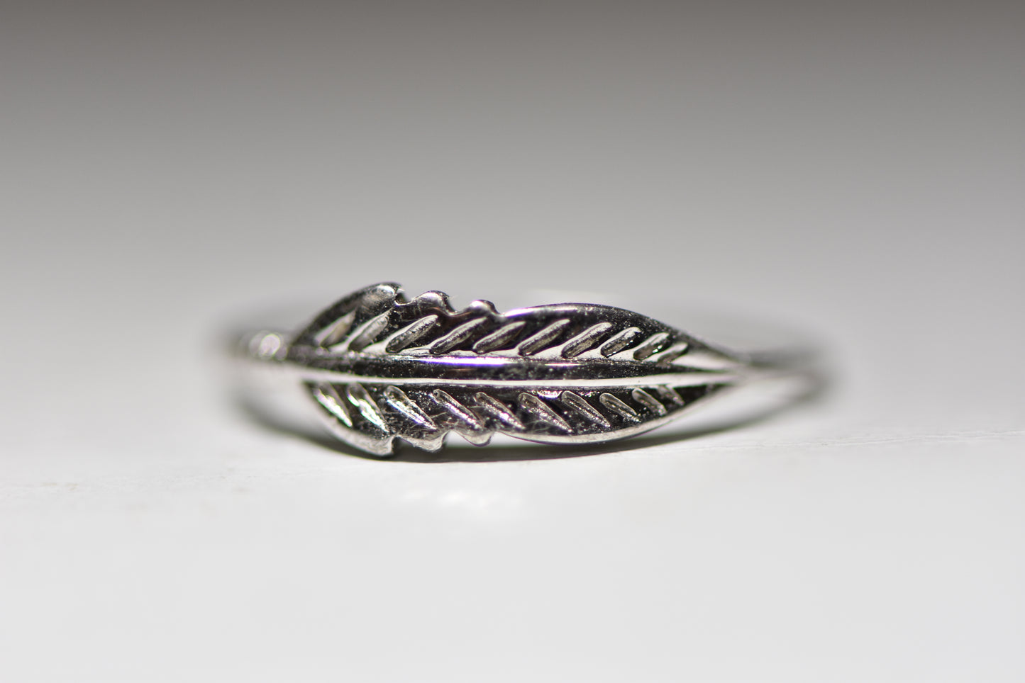 Feather ring Southwest band stacker ring  sterling silver women girls
