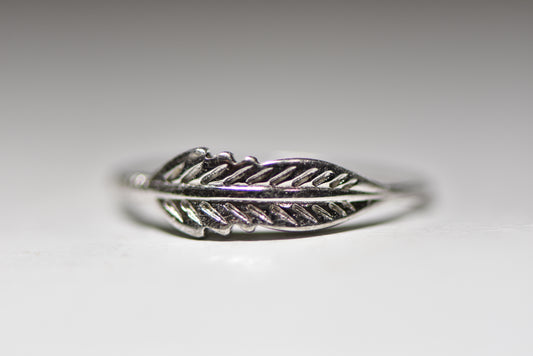 Feather ring Southwest band stacker ring  sterling silver women girls