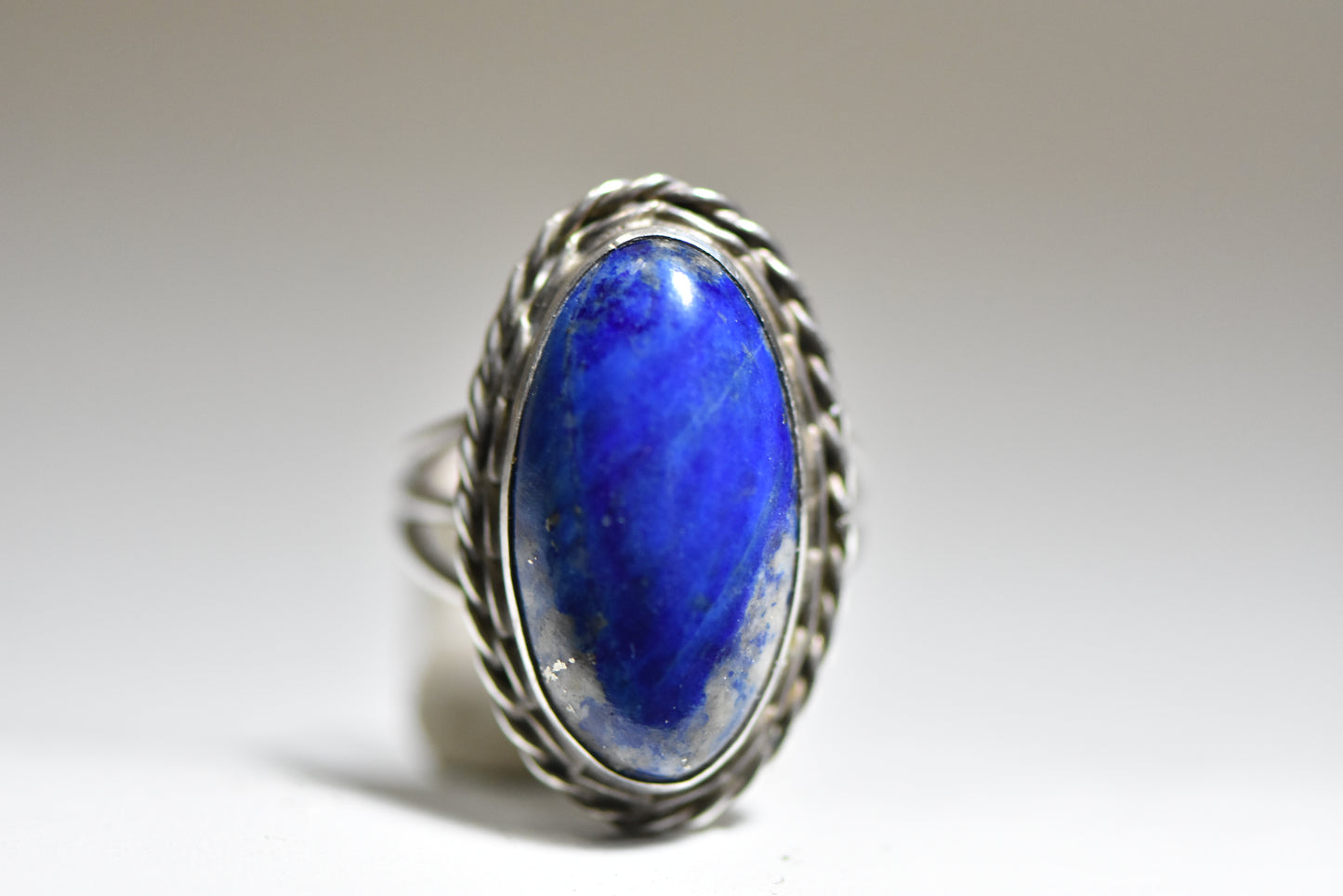 Navajo ring long blue vintage Sterling Silver women