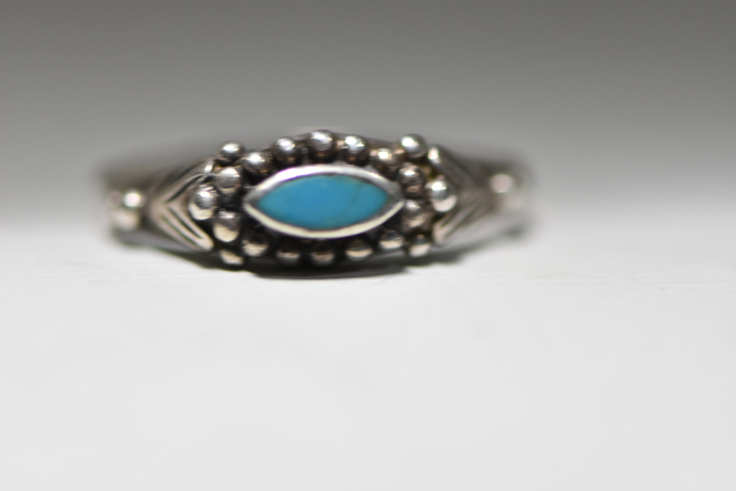 Turquoise ring Navajo stacker band sterling silver children women girls h