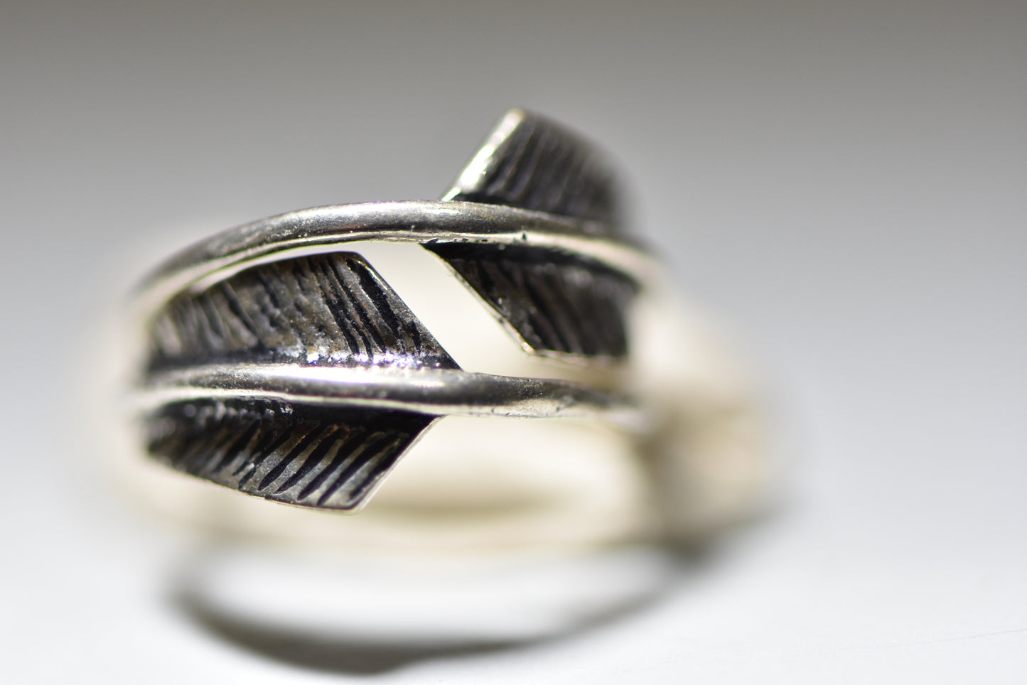Arrow ring Feather band Southwest band sterling silver women girls