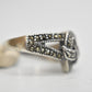 Heart ring marcasites band sterling silver love Size 6.50