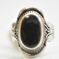 Onyx ring vintage butterfly sterling silver women mourning Size 7.75