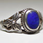 Blue Lapis ring vintage floral design sterling silver women girls