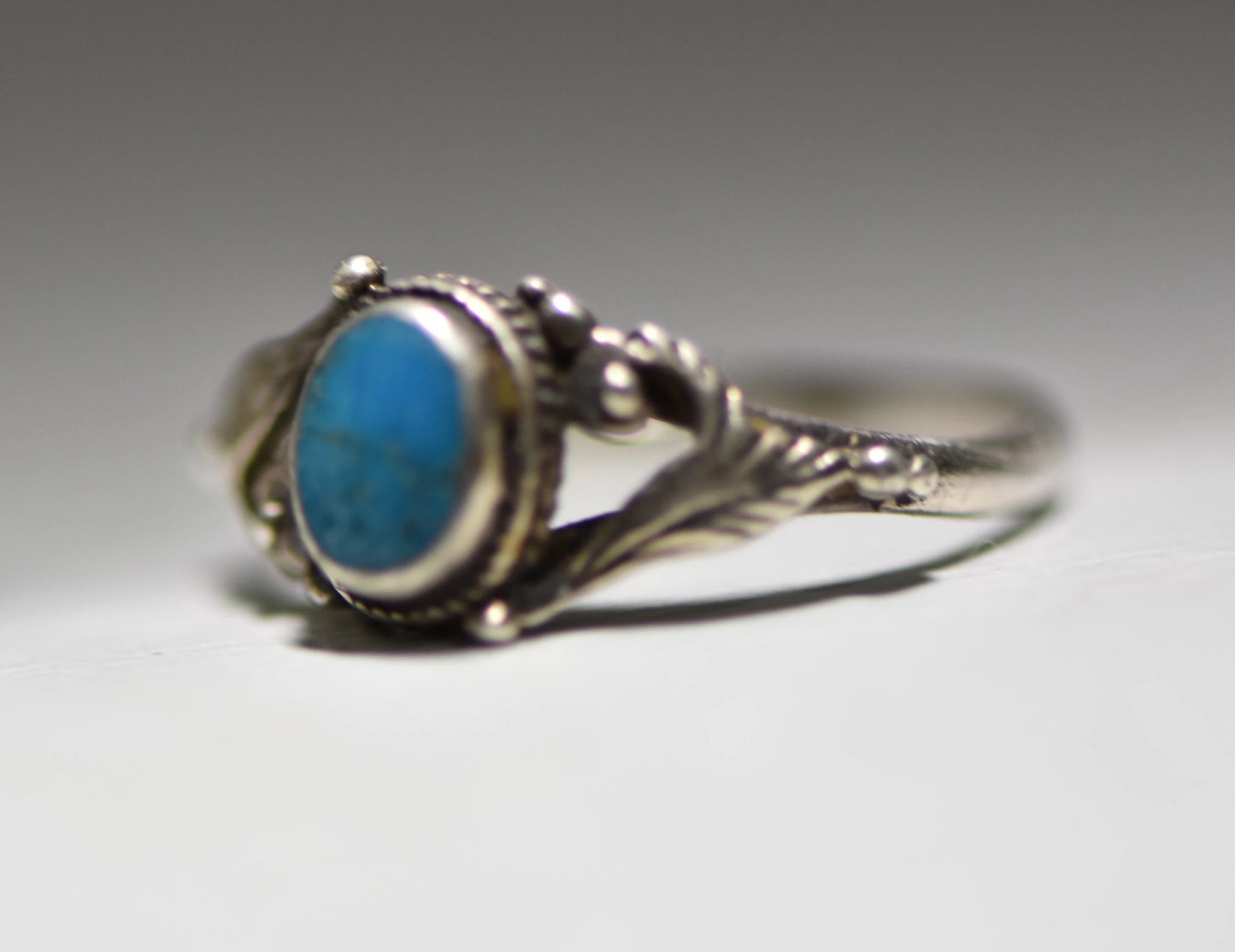 Turquoise ring Navajo pinky sterling silver children women j