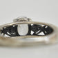 Crystal solitaire ring sterling silver band  women  Size  6.75