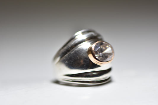 cigar band size 6.50  bulky ring sterling silver women