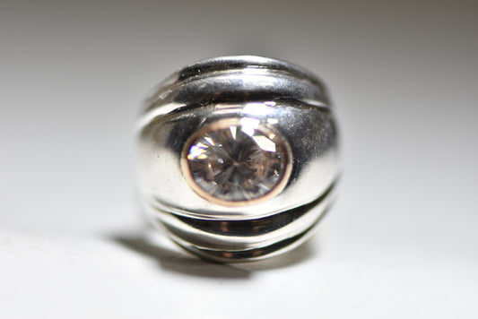 cigar band size 6.50  bulky ring sterling silver women