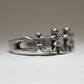 Family Toe Ring Band sterling silver women Size 3