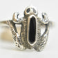 frog ring onyx band women girls boys sterling silver Size 7
