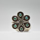 Zuni ring flower turquoise petite point sterling silver women