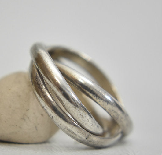 rolling ring three band sterling silver women   Size   5.2