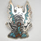 Eagle Pin turquoise coral chips Navajo sterling silver women men signed