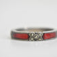 Judith Jack ring marcasites red band sterling silver stacker Art Deco size 8 .75