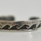 waves toe ring pinky band vintage sterling silver Size  3.75
