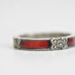 Judith Jack ring marcasites red band sterling silver stacker Art Deco size 8 .75