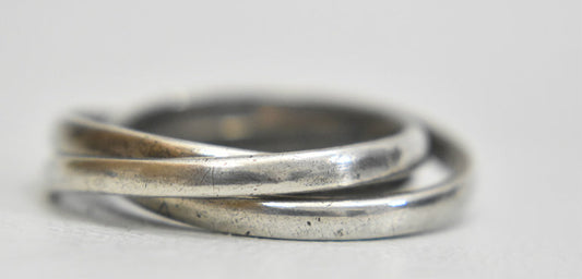 rolling ring three band sterling silver women  Size   5.75
