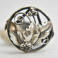 Dome ring vintage floral leaves band sterling silver Size   6