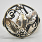 Dome ring vintage floral leaves band sterling silver Size   6