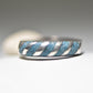 Turquoise ring chips southwest stacker band sterling silver women boys girls w