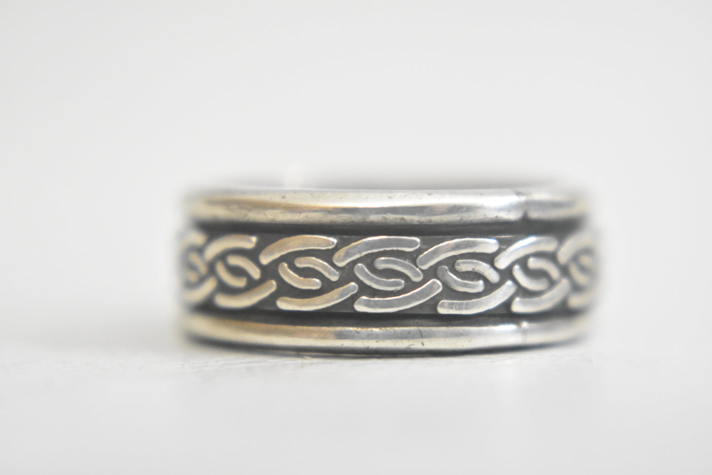 Spinner ring rope band sterling silver men women  Size  7.25