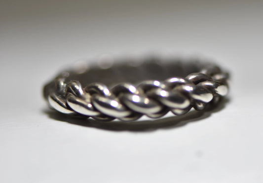 rope ring wedding band sterling silver women men
