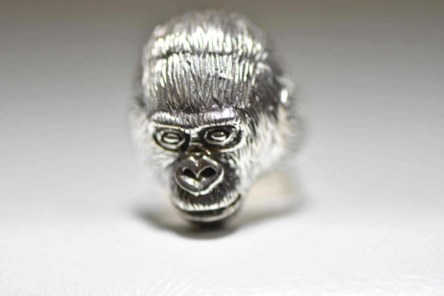 Ape Ring baboon gorilla chimpanzee sterling silver ring men women