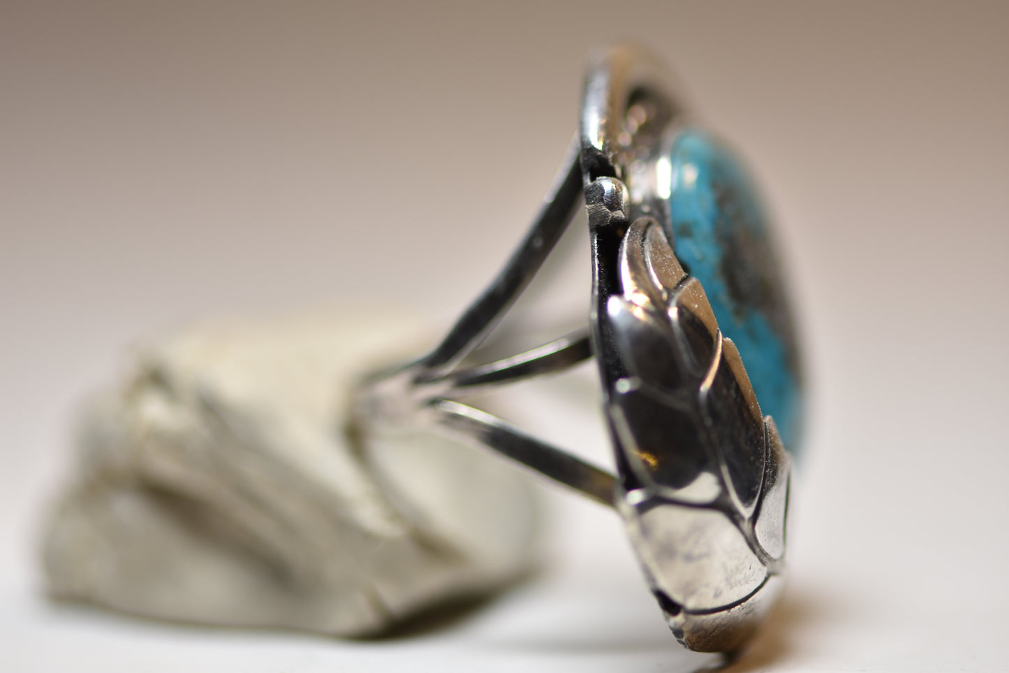 Turquoise ring leaf sterling silver women girls