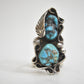 long Navajo ring turquoise southwest sterling silver women   Size   5.75