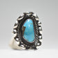 Long Navajo ring turquoise sterling silver women