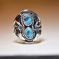 Turquoise ring Navajo tribal southwest men women sterling silver