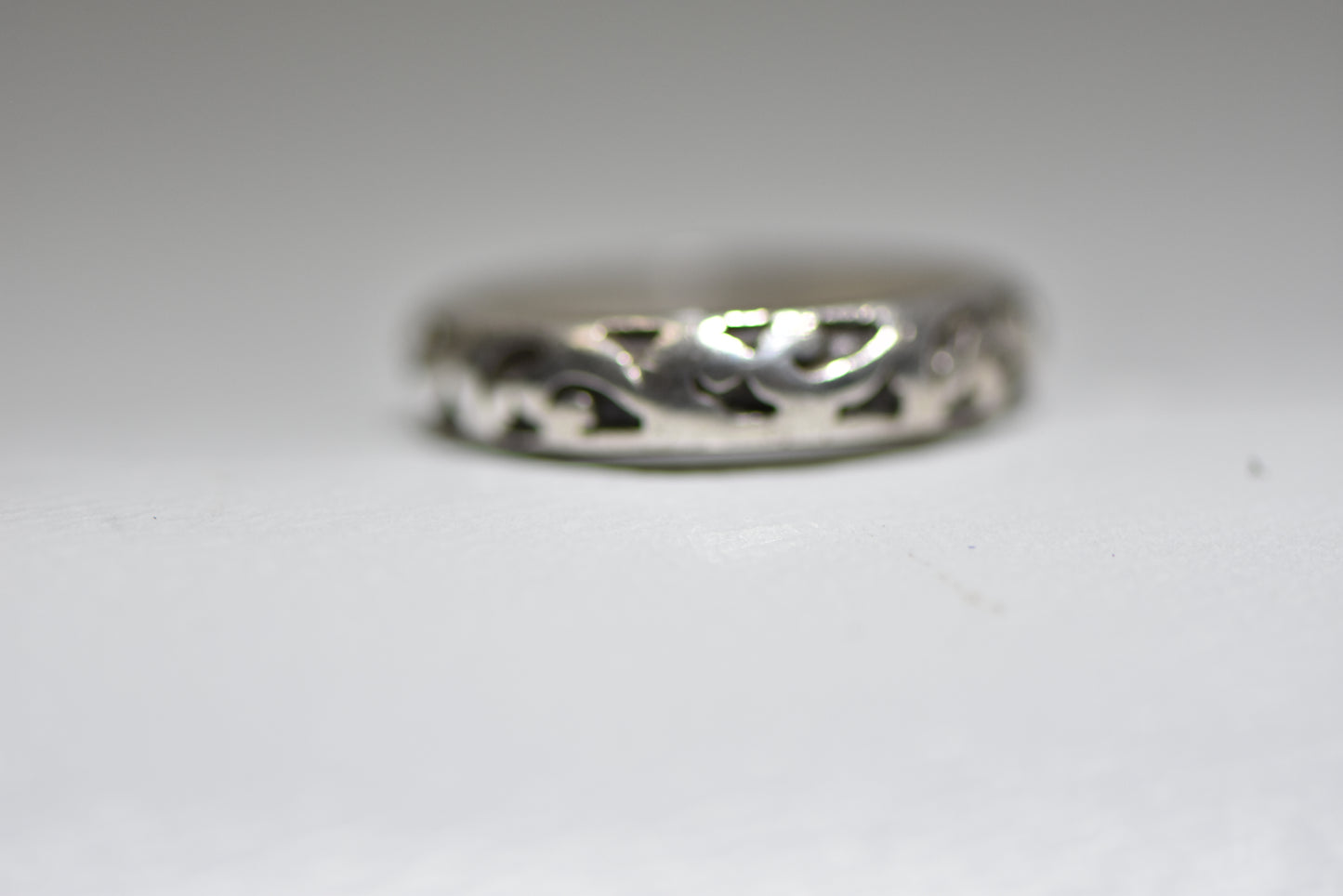 slender ring stacker band textured design sterling silver women girls