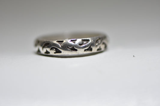 slender ring stacker band textured design sterling silver women girls