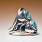 Turquoise ring Navajo tribal southwest men women sterling silver