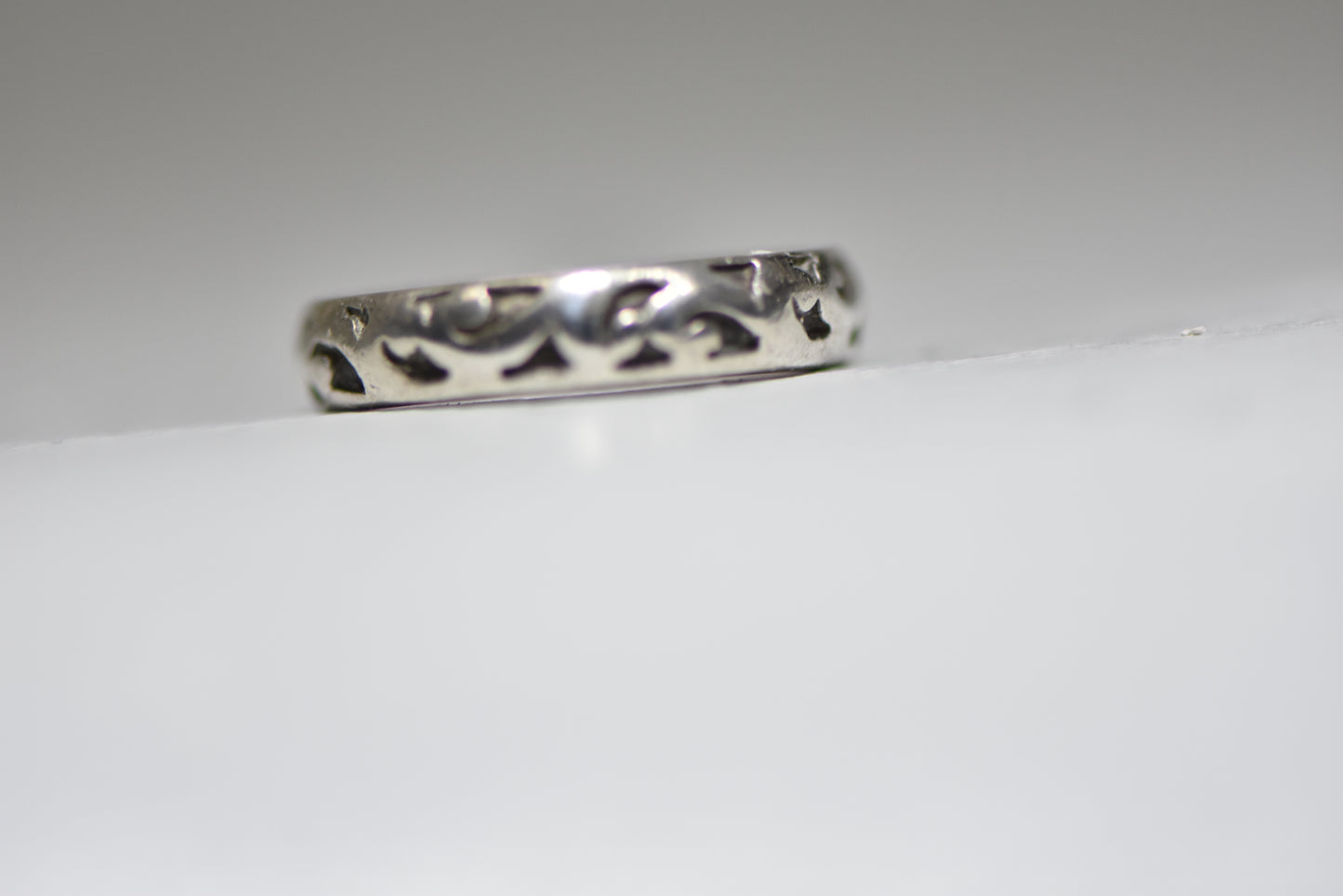 slender ring stacker band textured design sterling silver women girls