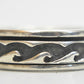 Waves spinner ring thumb band sterling silver men ring size  9.50