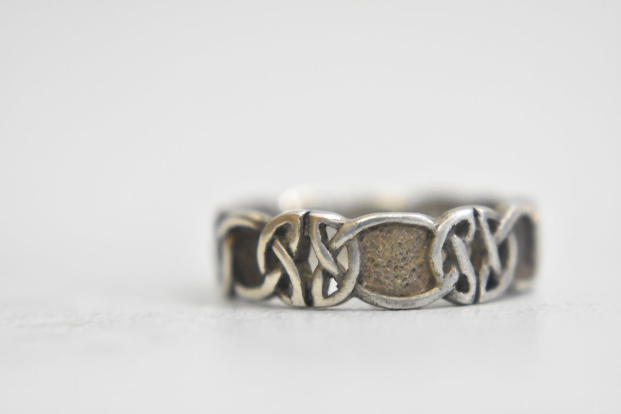 Celtic ring knot thumb band sterling silver women girls Size 6.75