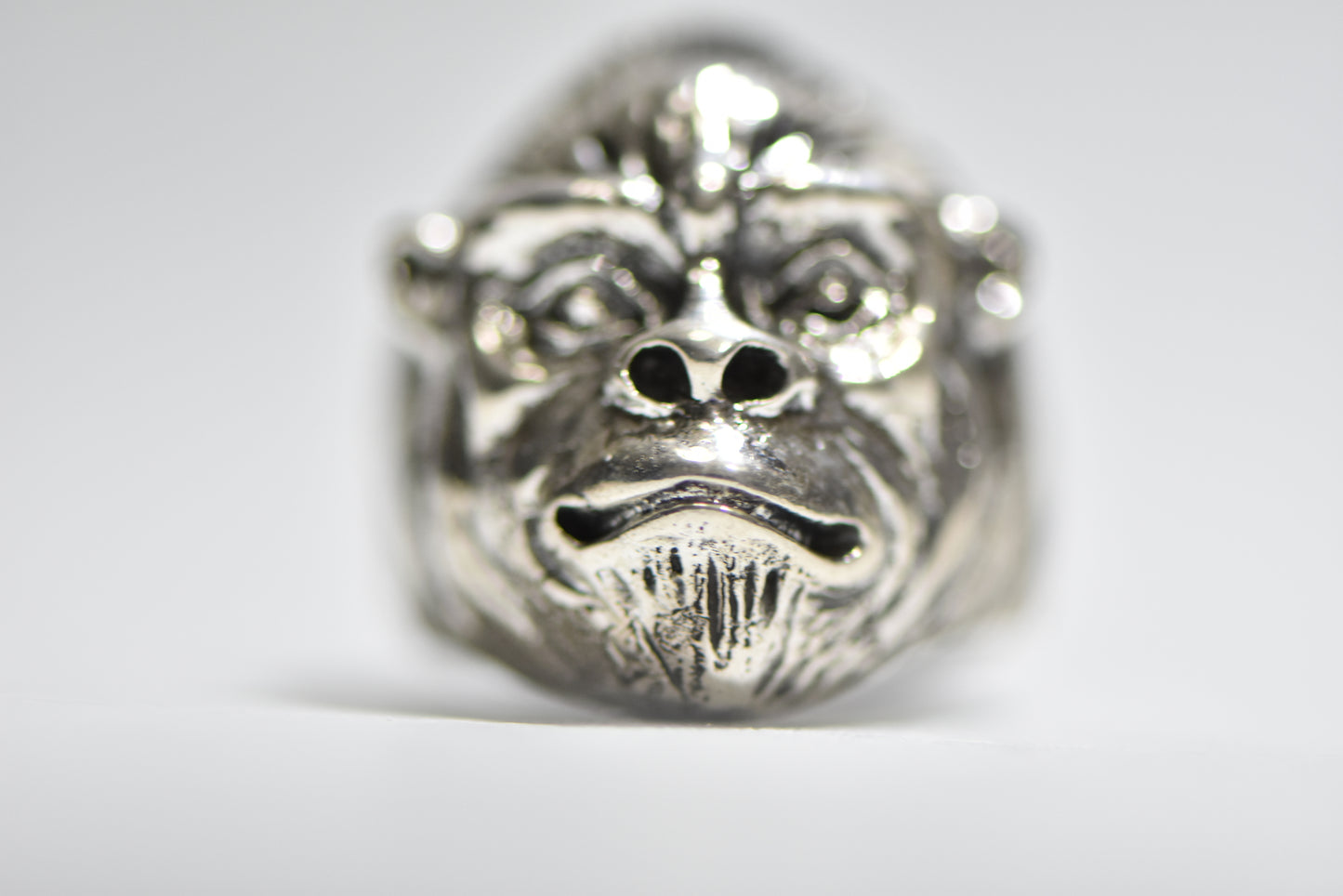 ape ring sasquatch band gorilla  sterling silver men  Size 8.75
