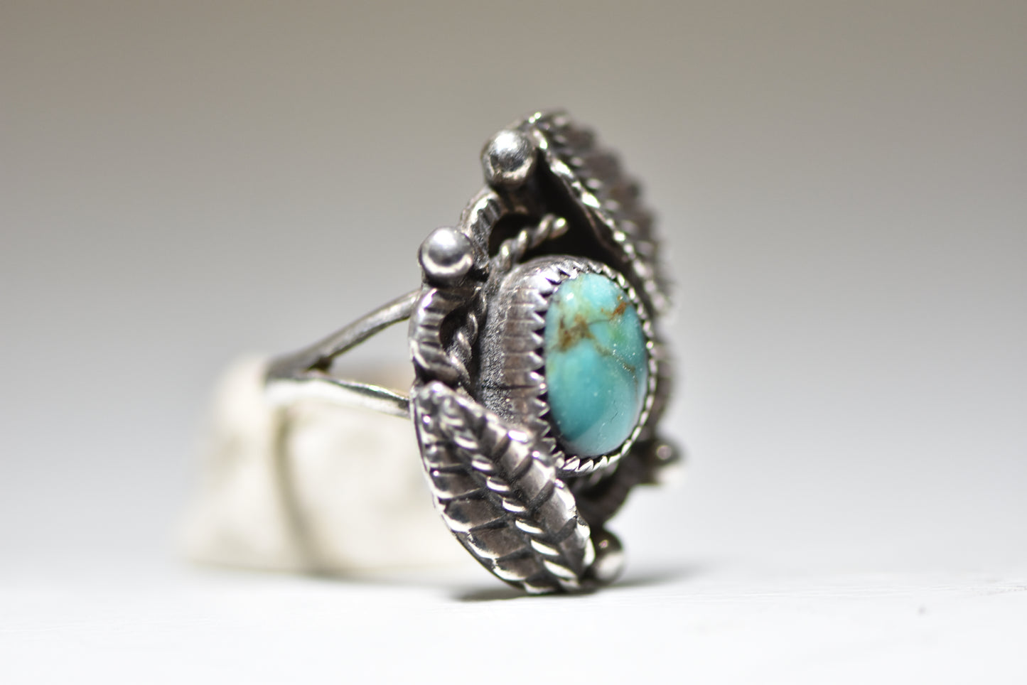 Navajo ring turquoise long pinky sterling silver women girls