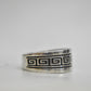 Greek Key ring rope band sterling silver thumb wedding men Mexico Size 9.75