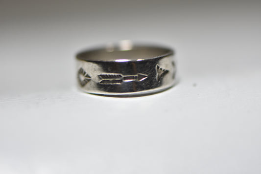 Arrow ring southwest etched band Bell trading sterling silver women girls