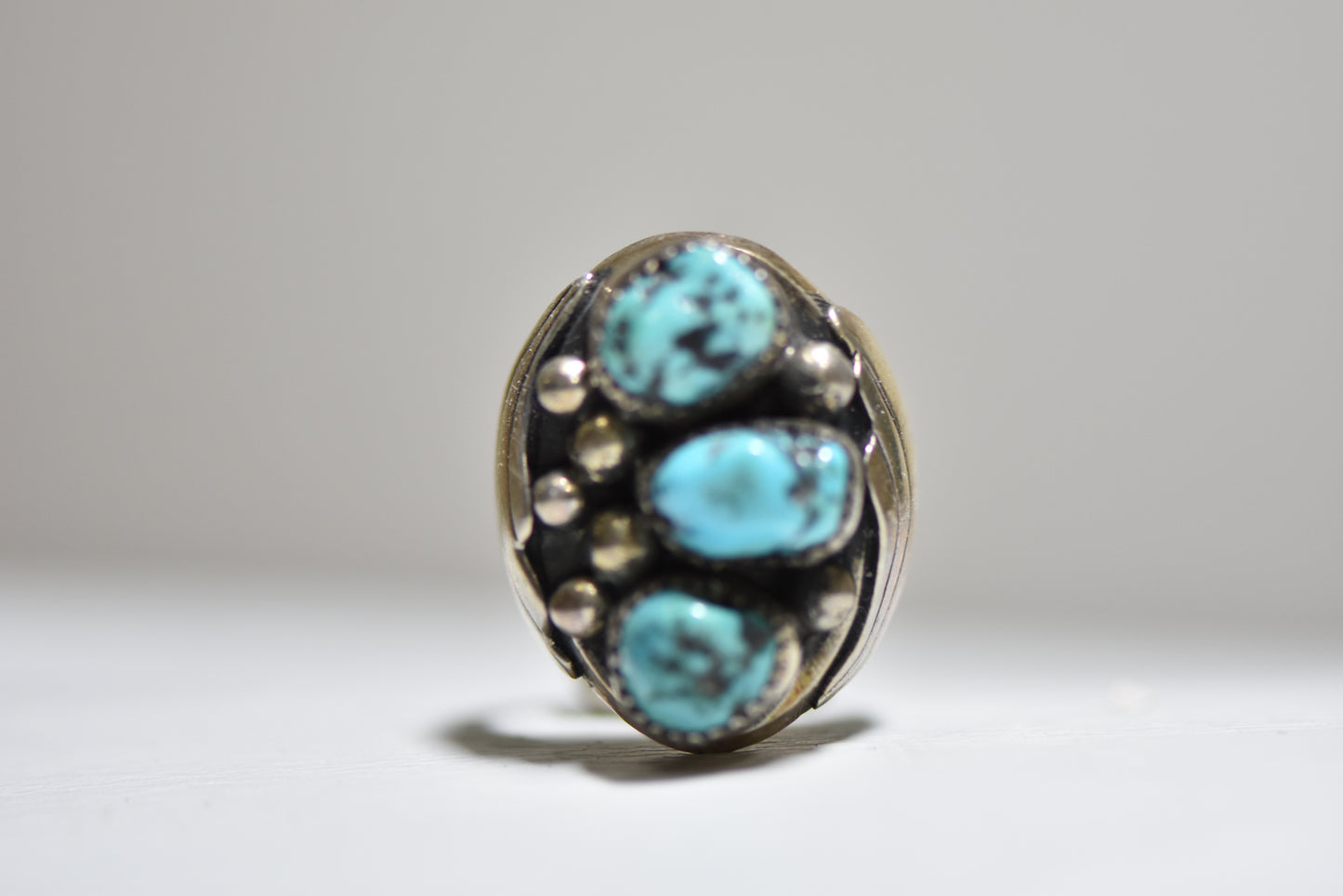 Navajo ring turquoise long southwest sterling silver women men
