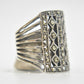 Long Marcasite Ring Art Deco Sterling Silver Knuckle Size 6.75