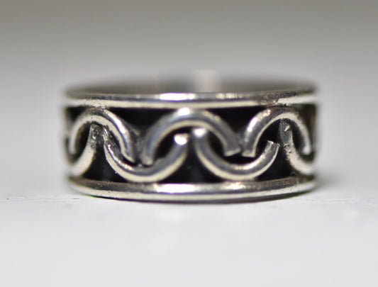 Rope ring chain pinky band sterling silver women girls